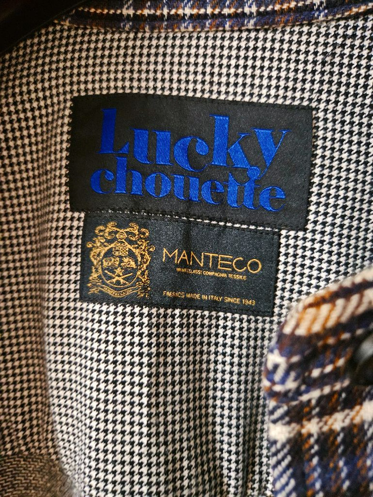 럭키슈에뜨 체크 MIX 셔츠형 롱 코트--8