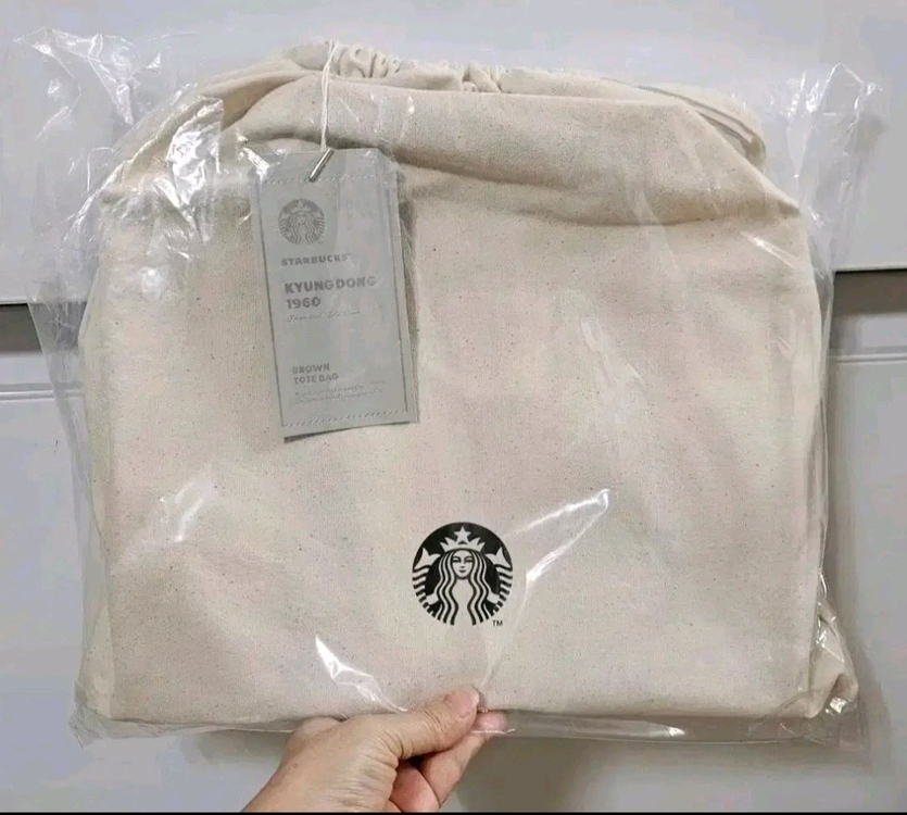 미개봉]스타벅스 특화매장 MD 경동1960 브라운 라지 토트백 가방 이미지