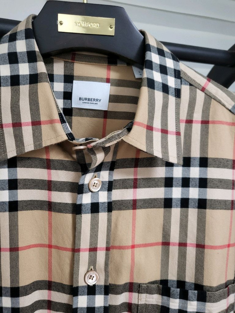21SS 버버리 체크 코튼 셔츠 L--2