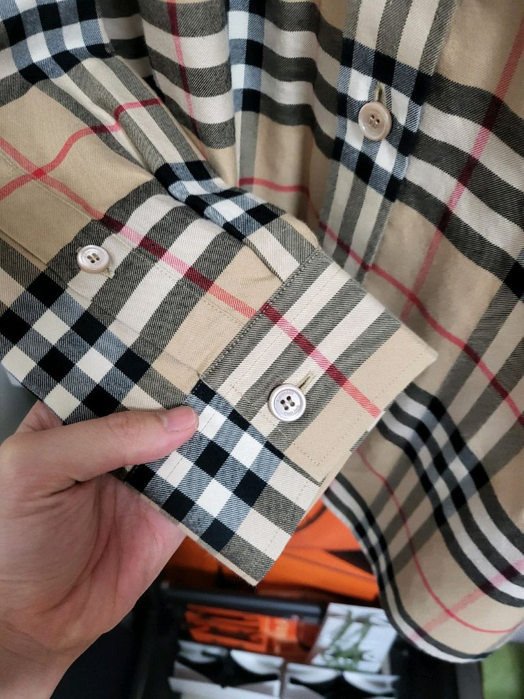 21SS 버버리 체크 코튼 셔츠 L--3