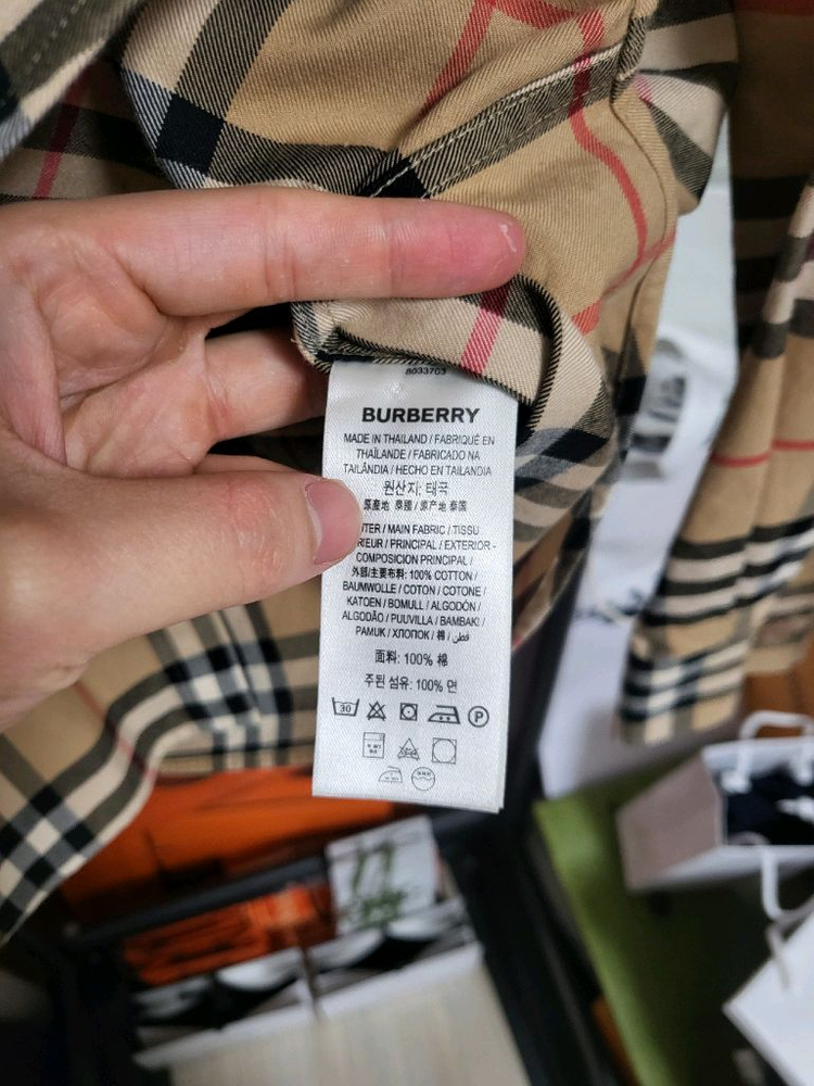 21SS 버버리 체크 코튼 셔츠 L--4
