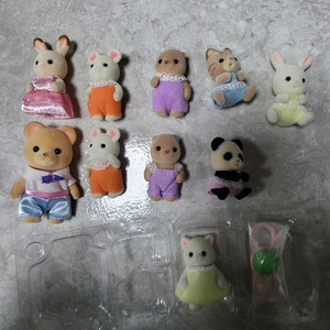 실바니안 아기 개봉품 생쥐,토끼,해달,팬더,고양이 일괄