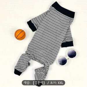 11 - 16kg 강아지옷 스트라이프 올인원 (새상품)