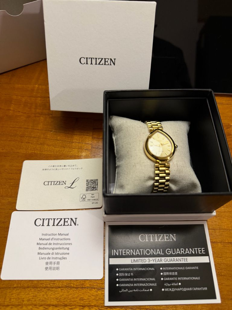 [1회착용] 시티즌 L라인 여성용 금장 시계 (EM1202-50P) / 풀박스--2