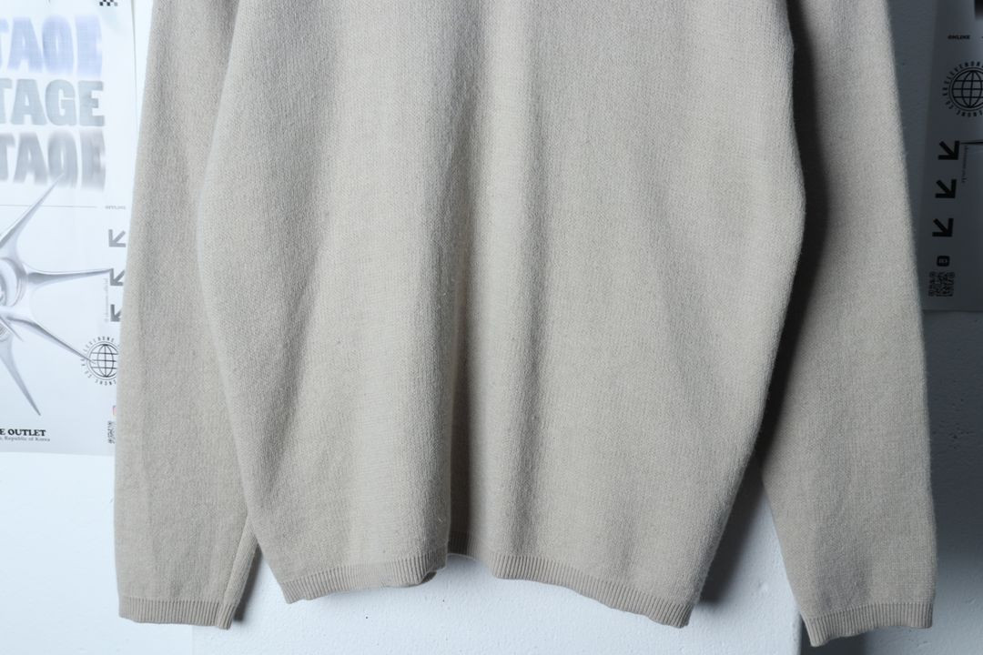 (L-XL) 쿠어 니트 무지 베이지 울 놈코어 이미지