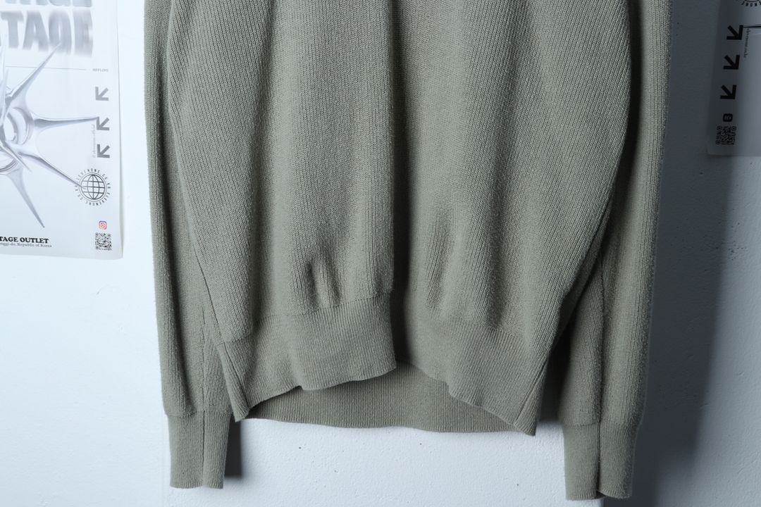 (XL-2XL) 폴브레이크 니트 오버핏 브이넥 그린 이미지