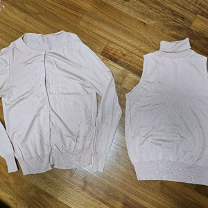 캐시미어 실크 혼방 터틀넥 니트 세트 목폴라 가디건