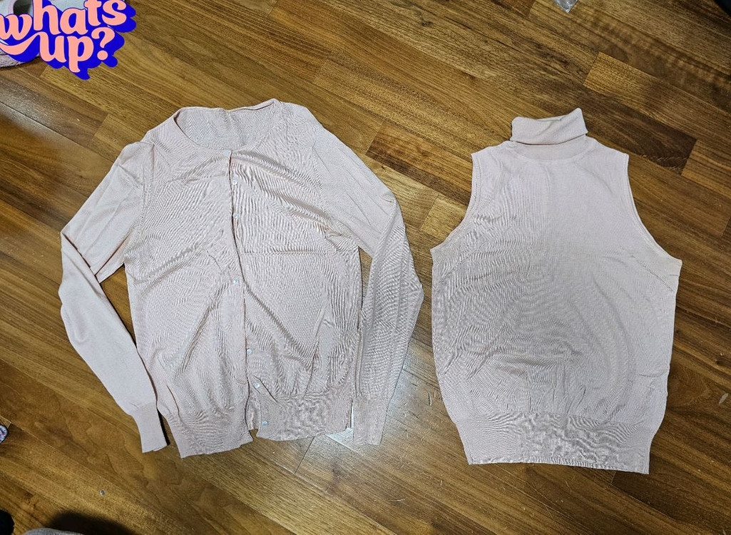 캐시미어 실크 혼방 터틀넥 니트 세트 목폴라 가디건--9