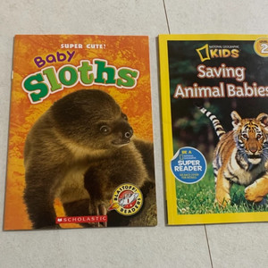 내셔널지오그래픽 saving animal babies & Baby Sloths 영어 원서