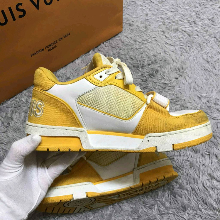 [클로젯][5.5]루이비통 벨크로 스트랩 LV 트레이너 데님 스니커즈--1