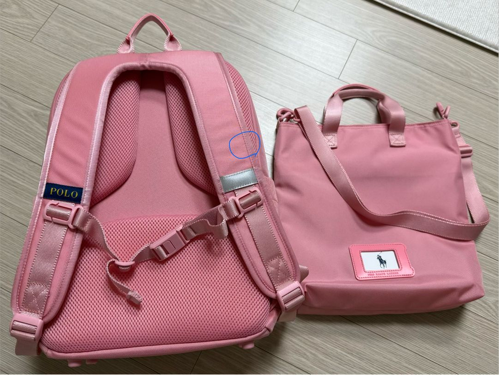 폴로 랄프로렌 핑크 책가방 세트--1