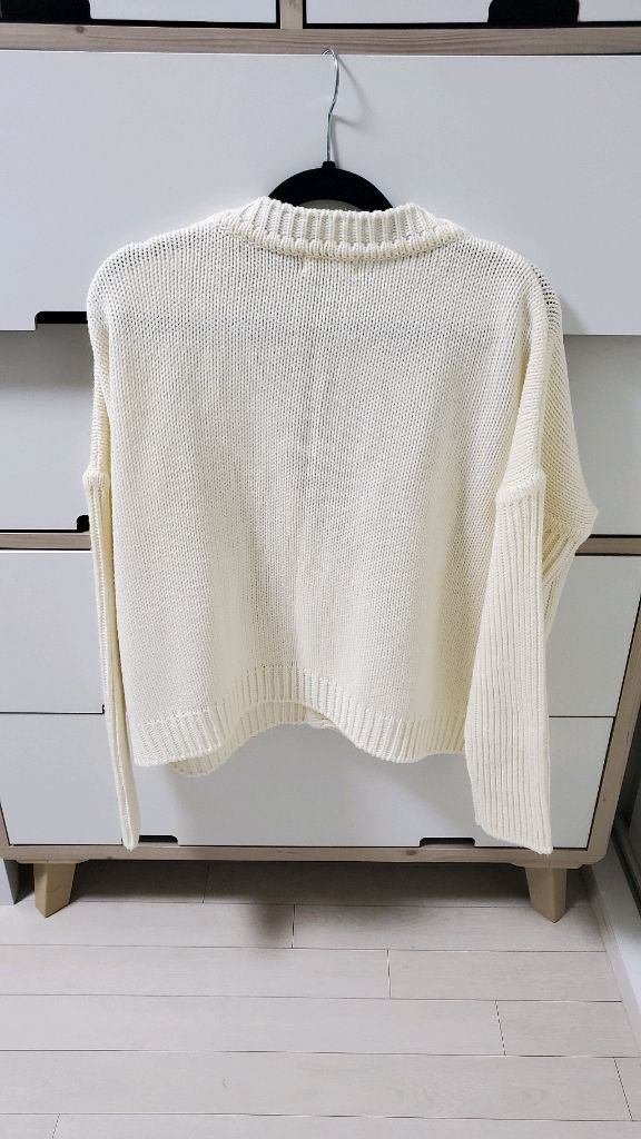 크롭니트 가디건 (크림)--1