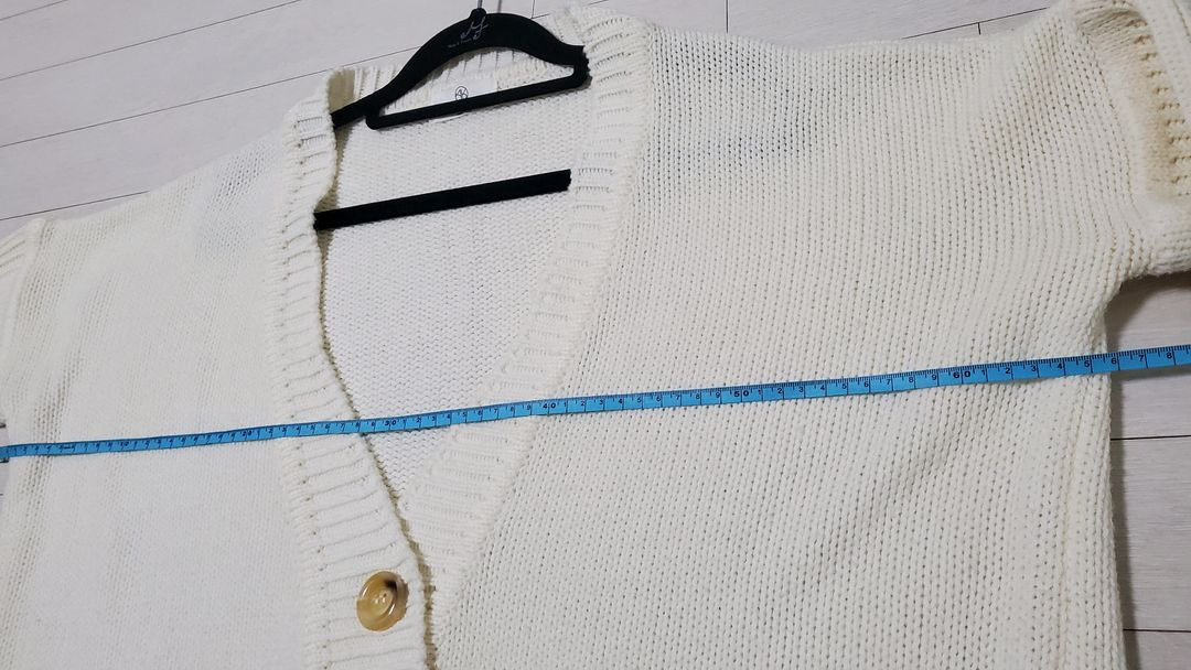 크롭니트 가디건 (크림)--2