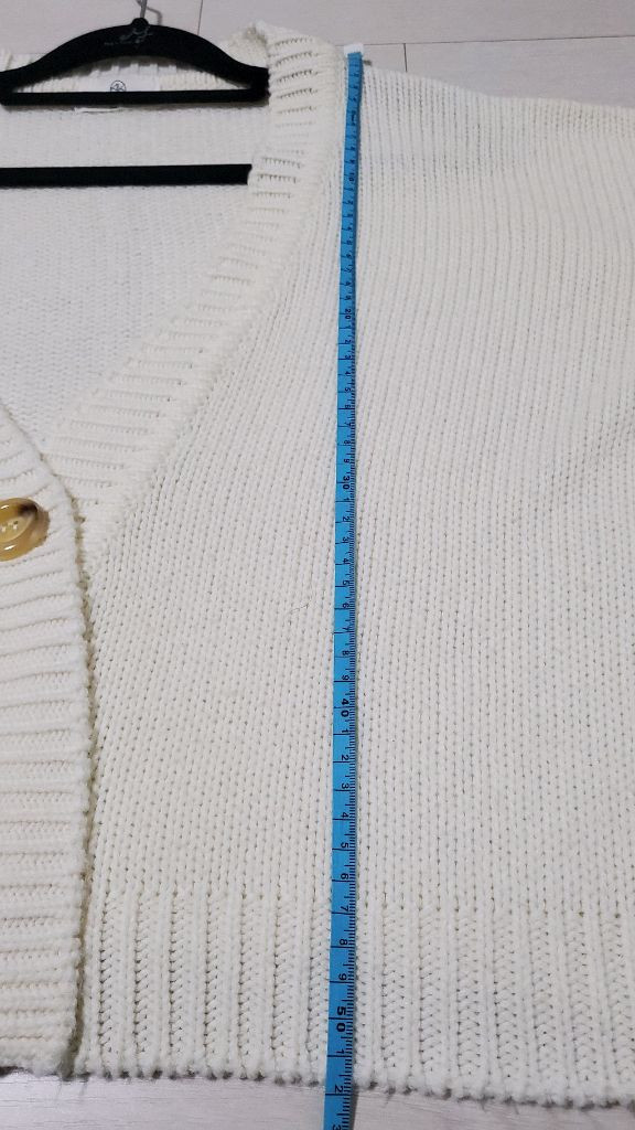 크롭니트 가디건 (크림)--3