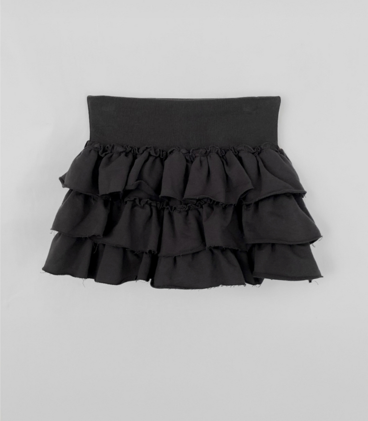 클라우드이모션 디프 로우 캉캉 스커트 치마 에이블리 블랙--4