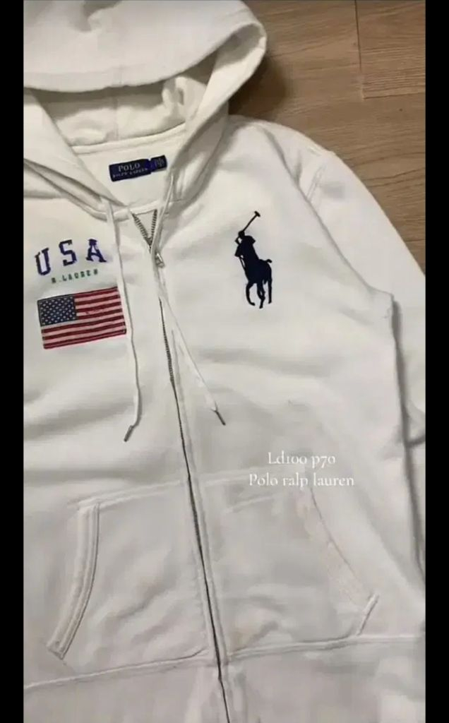 (구함)폴로 빅포니 성조기 후드집업 화이트 S, XS 구해요 이미지