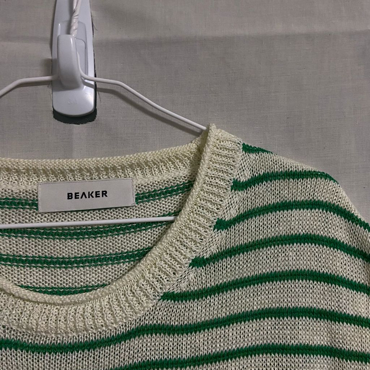 BEAKER 비이커 24 스트라이프 니트 베스트 F--1