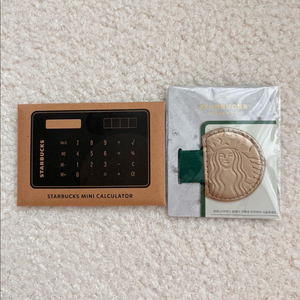[2개가격] 스벅 태양열미니계산기&펜홀더 (새상품)
