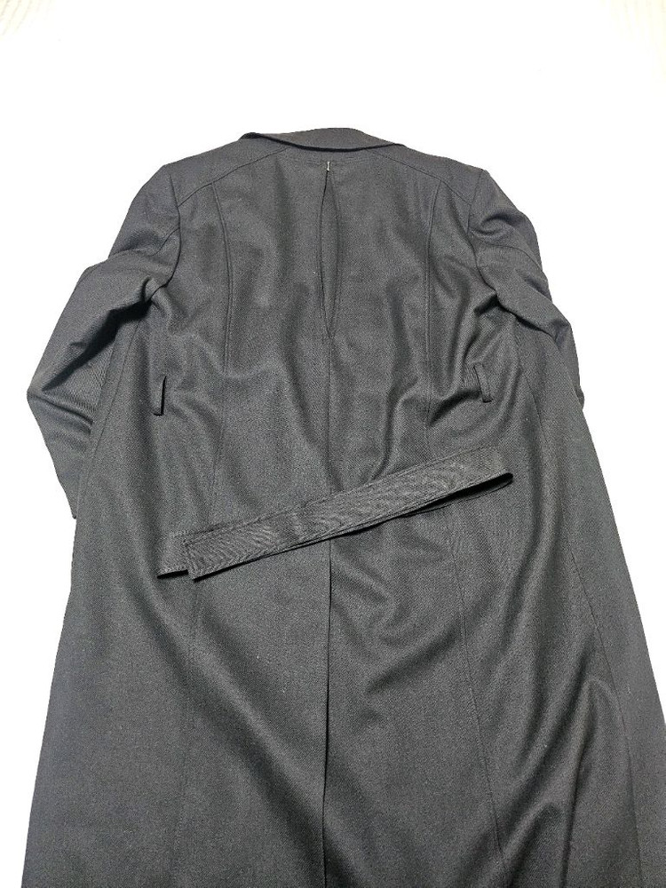 인사일런스 백 디테일 울 트렌치 코트 블랙 판매--2