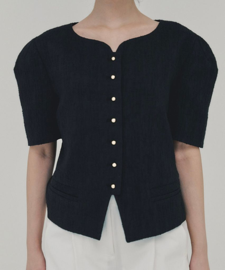 아위 ahwe 반팔 트위드자켓--1