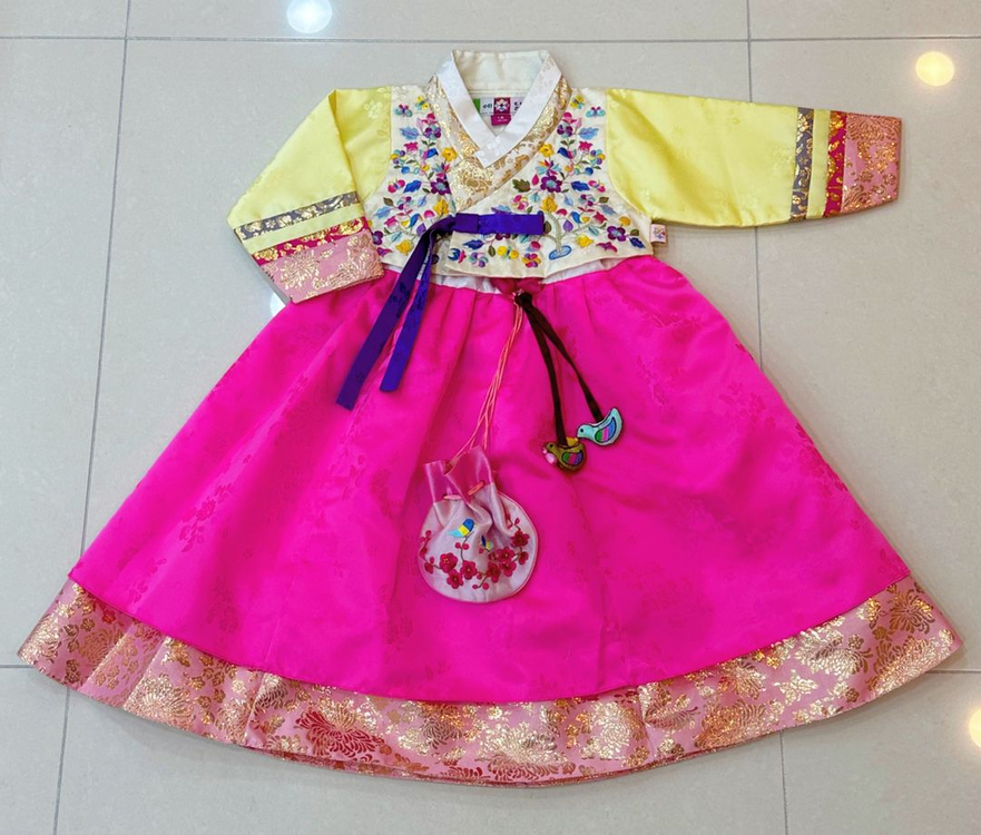 예닮 한복 1호 아기 아동 유아 여아 키즈 어린이 한복 돌 백일 속치마 복주머니 이미지