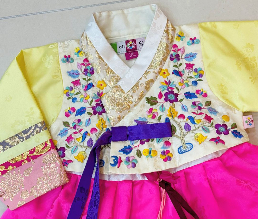 예닮 한복 1호 아기 아동 유아 여아 키즈 어린이 한복 돌 백일 속치마 복주머니 이미지