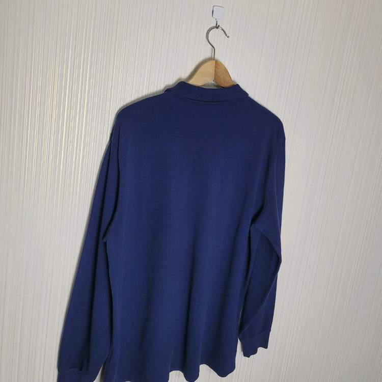 XL 폴로 긴팔 카라티셔츠 네이비 랄프로렌 피케--3