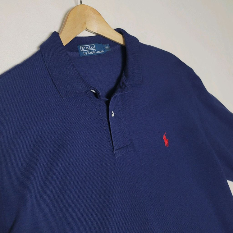 XL 폴로 긴팔 카라티셔츠 네이비 랄프로렌 피케--4