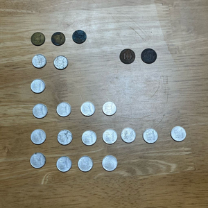한국 주화 일원 십환 동전 모음 이미지