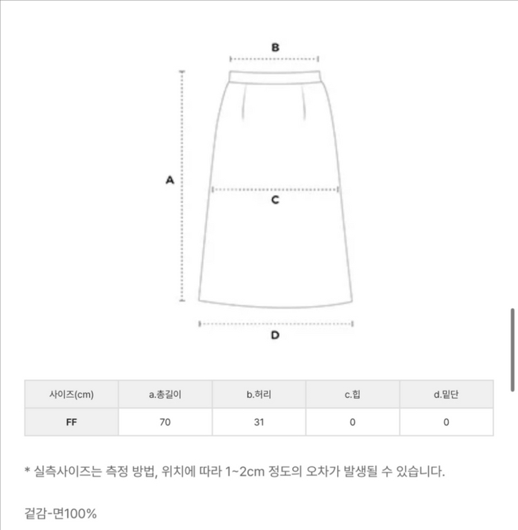 LAP 버튼포인트 사선 프릴 데님스커트--3