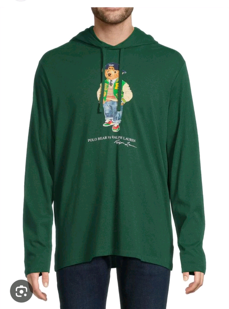 (정품) 폴로 랄프로렌 베어 후드티 티셔츠 긴팔 라지 곰돌이--7