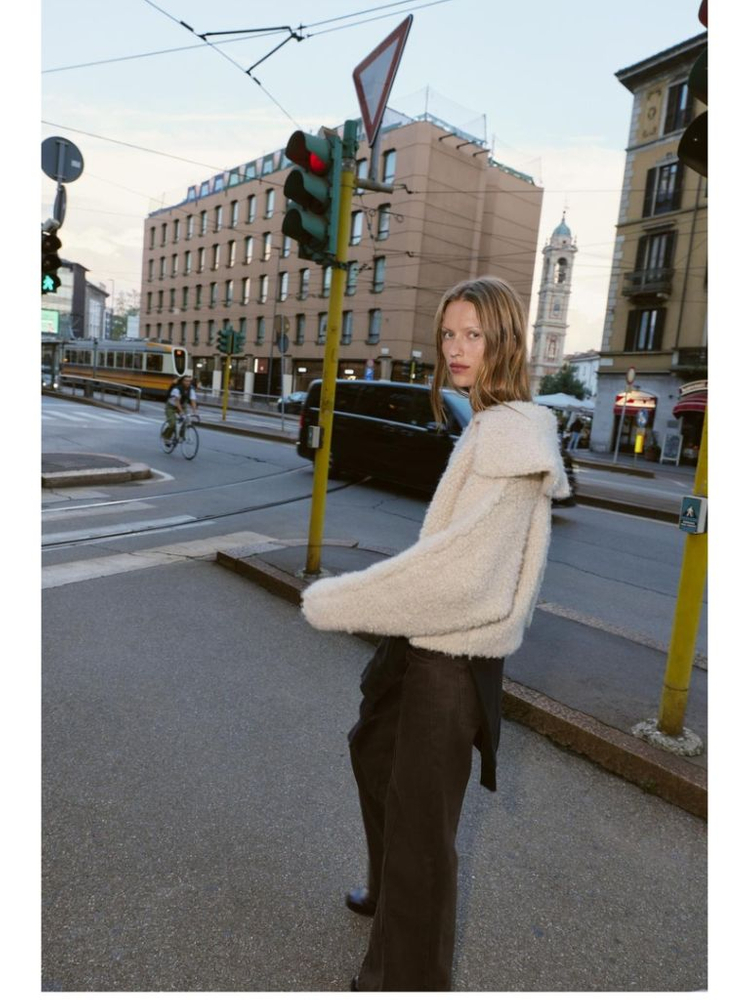 자라 부클 니트 자켓--1