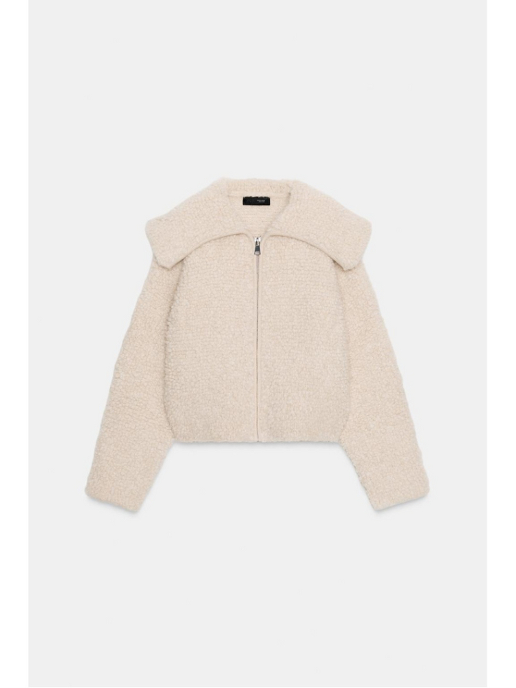 자라 부클 니트 자켓--4