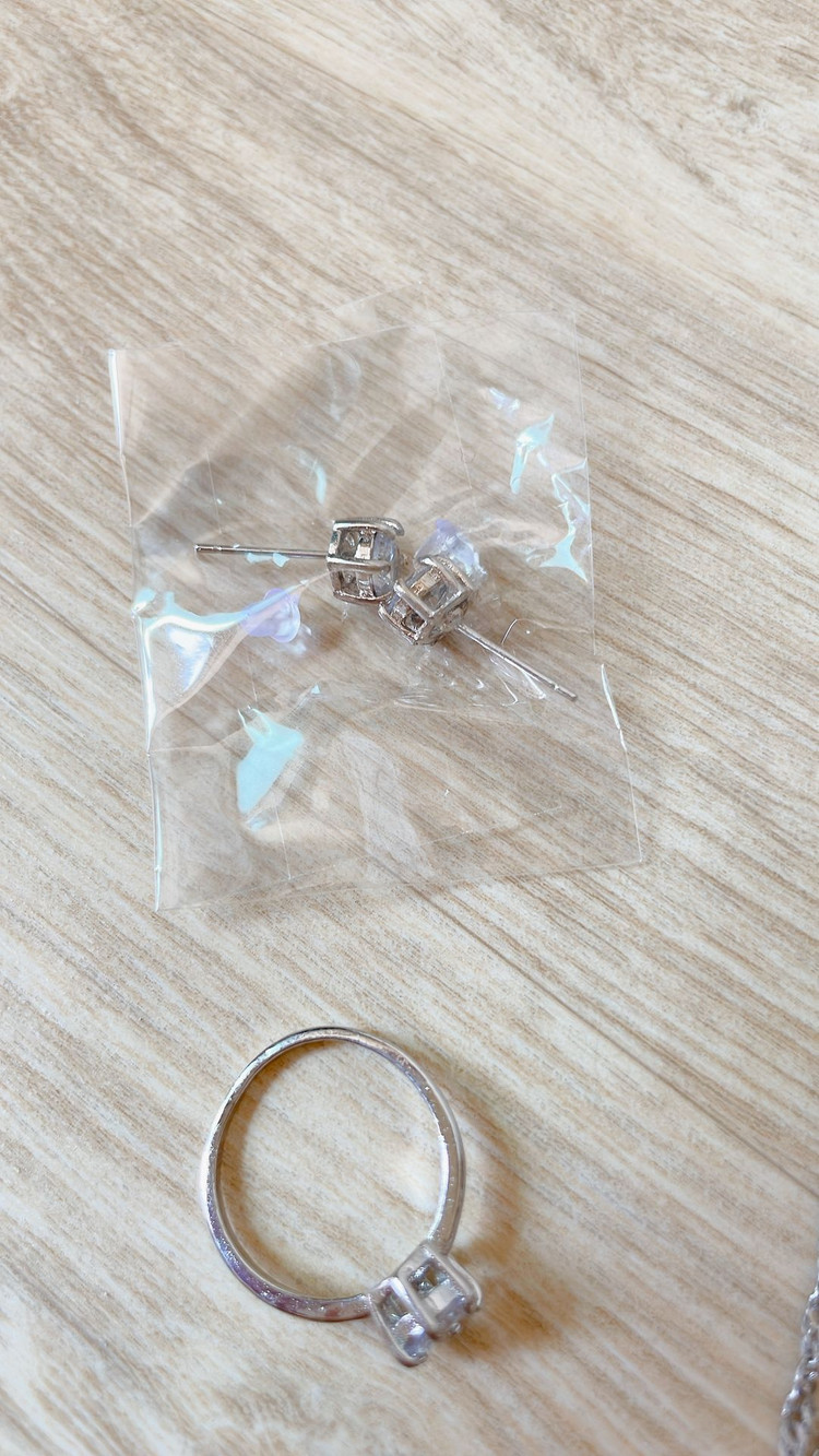 [새상품] 보석시계 테니스 팔찌 목걸이 귀걸이 반지 세트--9