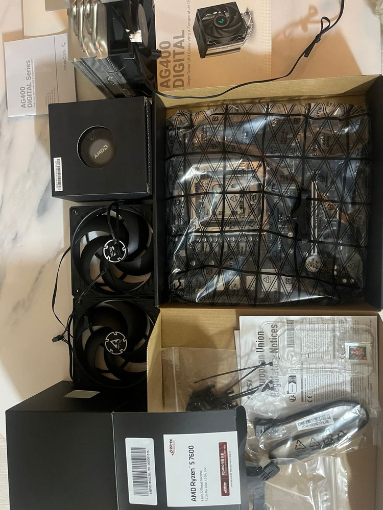 MSI A620M-E + AMD Ryzen 5 7600 (윈도우11PRO DSP) + 쿨러, 쿨링팬--2