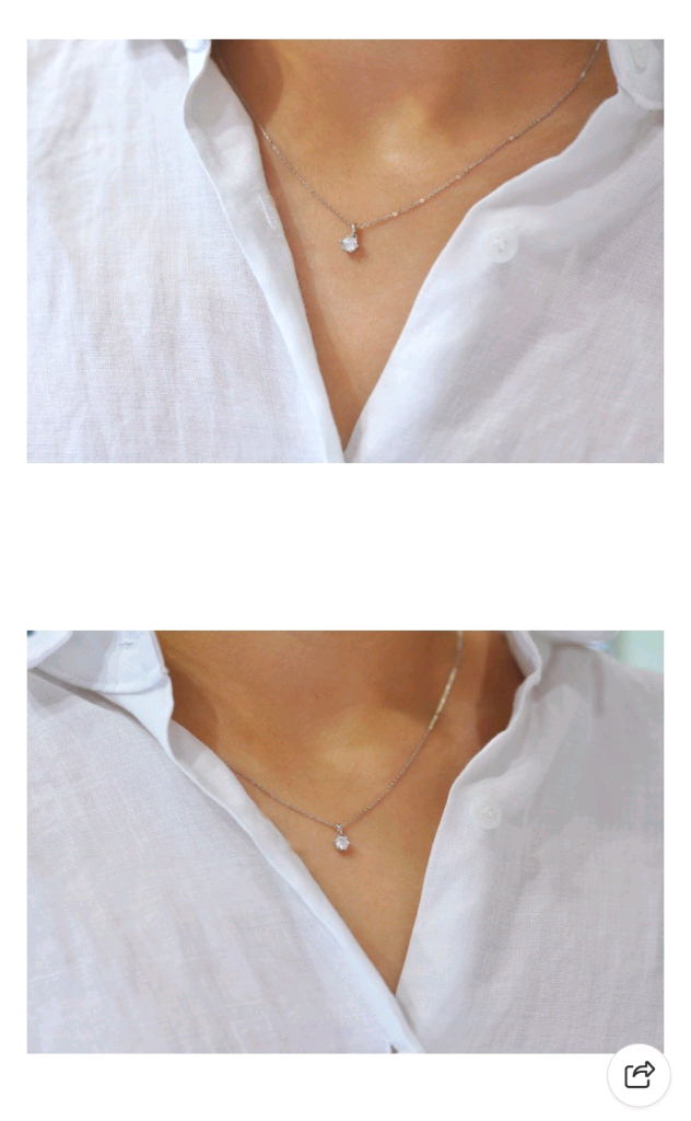 14k 화이트골드 목걸이--2