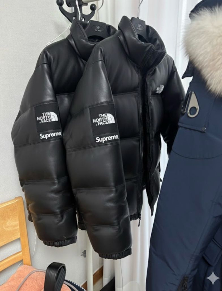 슈프림 노스페이스 가죽눕시 L--4