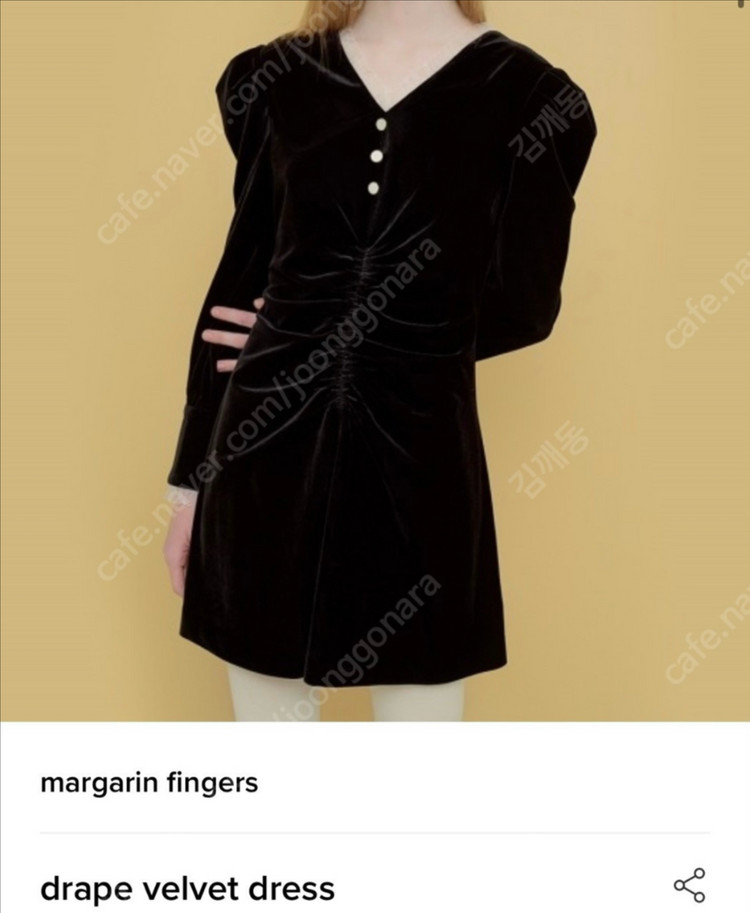 마린핑거스 드레이프 벨벳 원피스--1