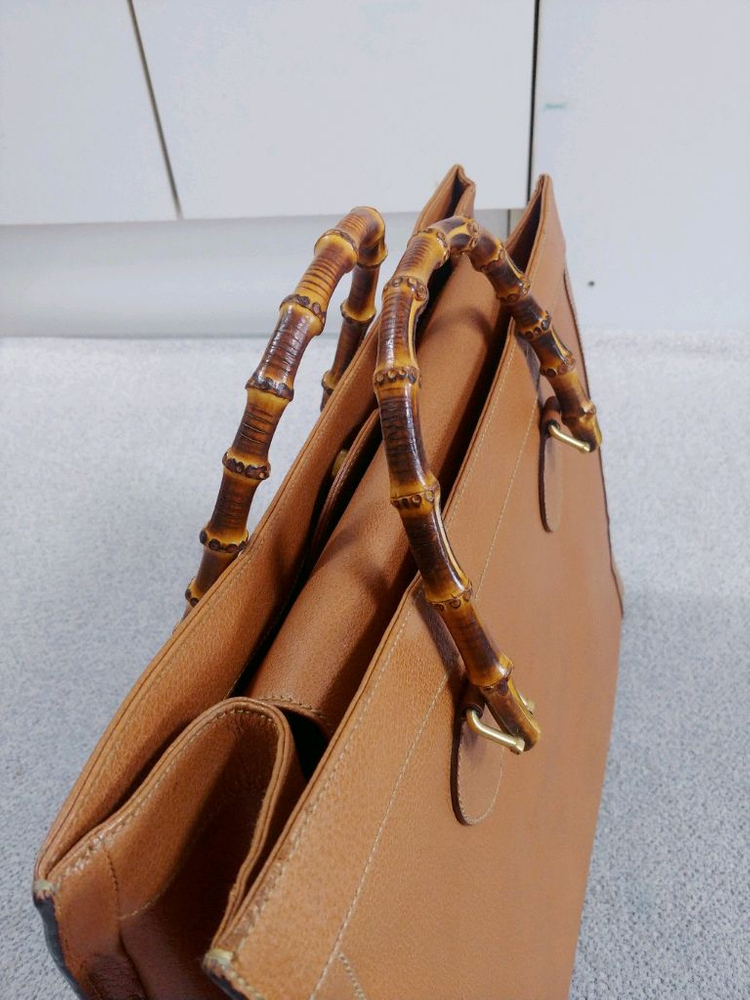 정품 클래식 구찌 다이애나 뱀부 빅백 빈티지 토트백--5