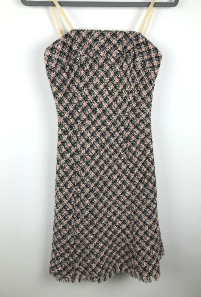 히메오네갸루 트위드 핑크롱끈원피스 y2k 빈티지 로걀 로맨틱 연말룩 파티룩 미디원피스 이미지