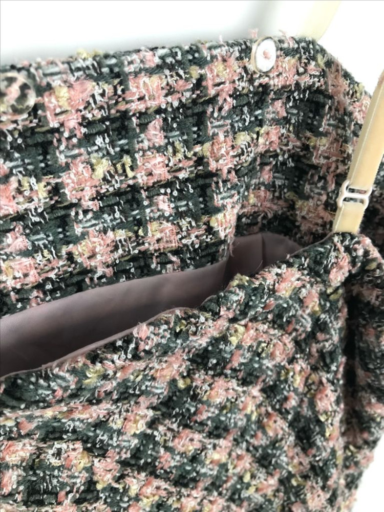 히메오네갸루 트위드 핑크롱끈원피스 y2k 빈티지 로걀 로맨틱 연말룩 파티룩 미디원피스 이미지