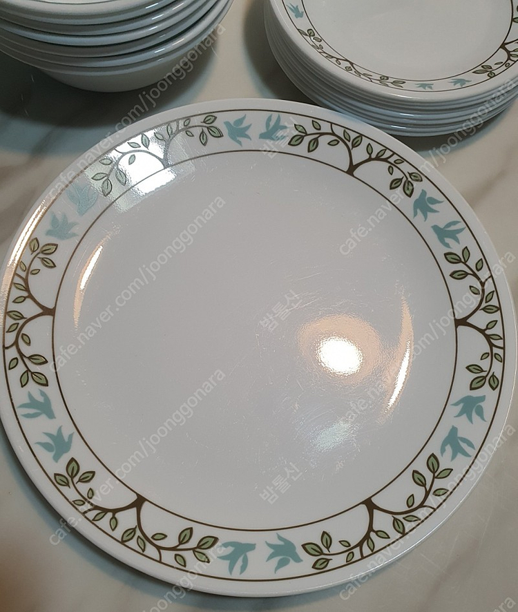 빈티지 코렐 트리버드 대접시와 소접시 개당값 이미지