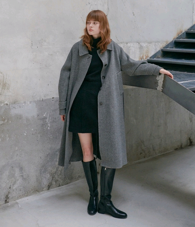 닐바이피 헤링본 핸드메이드 코트--2