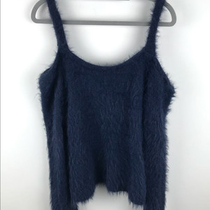 오네갸루 네이비 앙고라 오프숄더 니트 y2k 빈티지 맨투맨 남색 핀터레스트