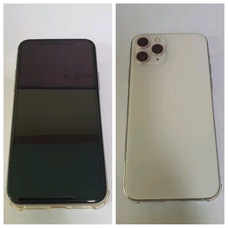 <무음>아이폰11프로 64기가 실버 해외판 배터리80%--1