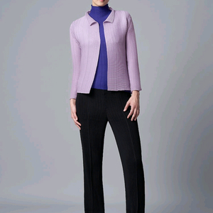 이세이미야케 울리플리츠 가디건 &탑 벨플라워 퍼플,플리츠플리즈