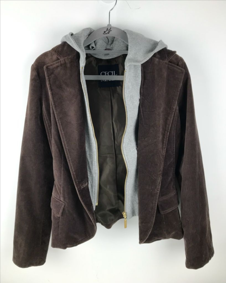세실맥비 스웨이드 후드 자켓 브라운 라떼갸루 페어리룩 보헤미안히피룩--2