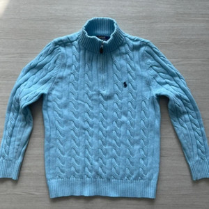 폴로 랄프로렌 울꽈배기 니트 하프집업L사이즈
