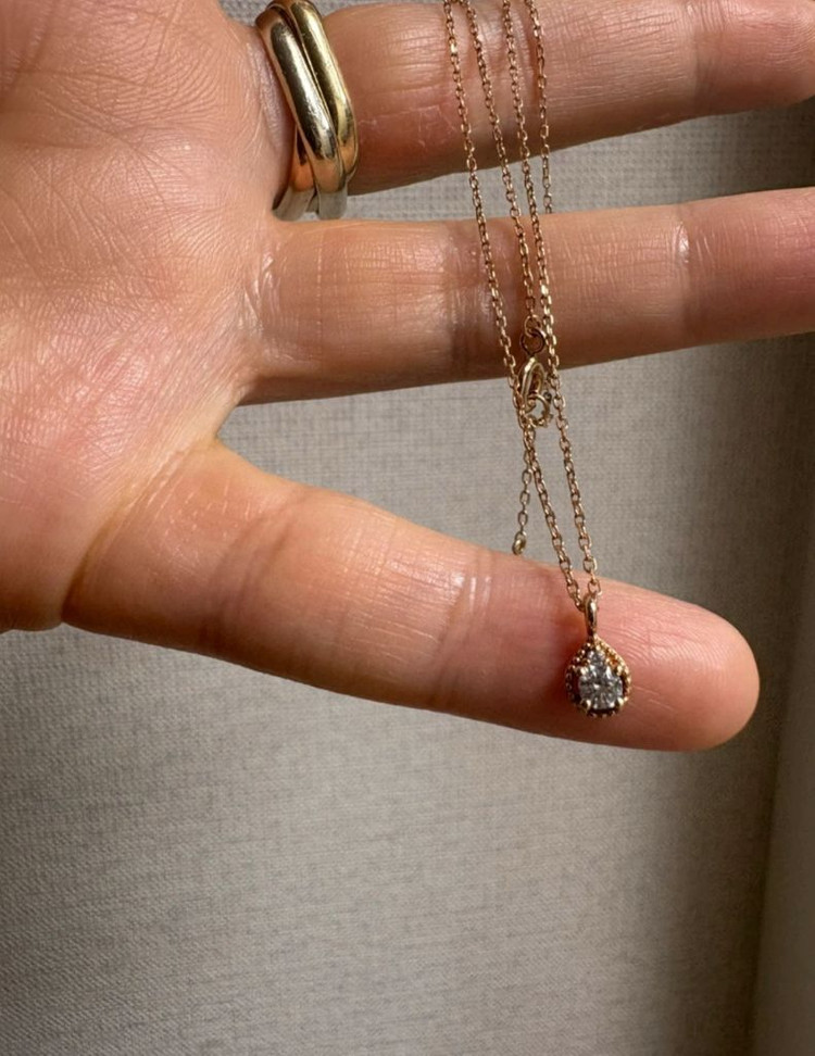 로제도르 14k 로즈골드 물방울목걸이--1