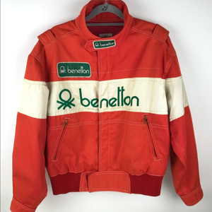 90s 베네통 레이싱 자켓 ma-1 항공점퍼 바이커 f1 오렌지 빈티지